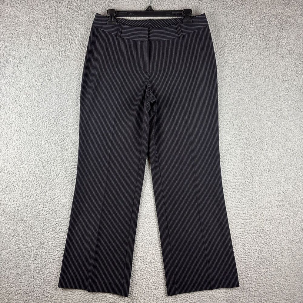 Worthington Dress Pants Women's Size 6 Curvy Fit Black Pinstripe Stretch